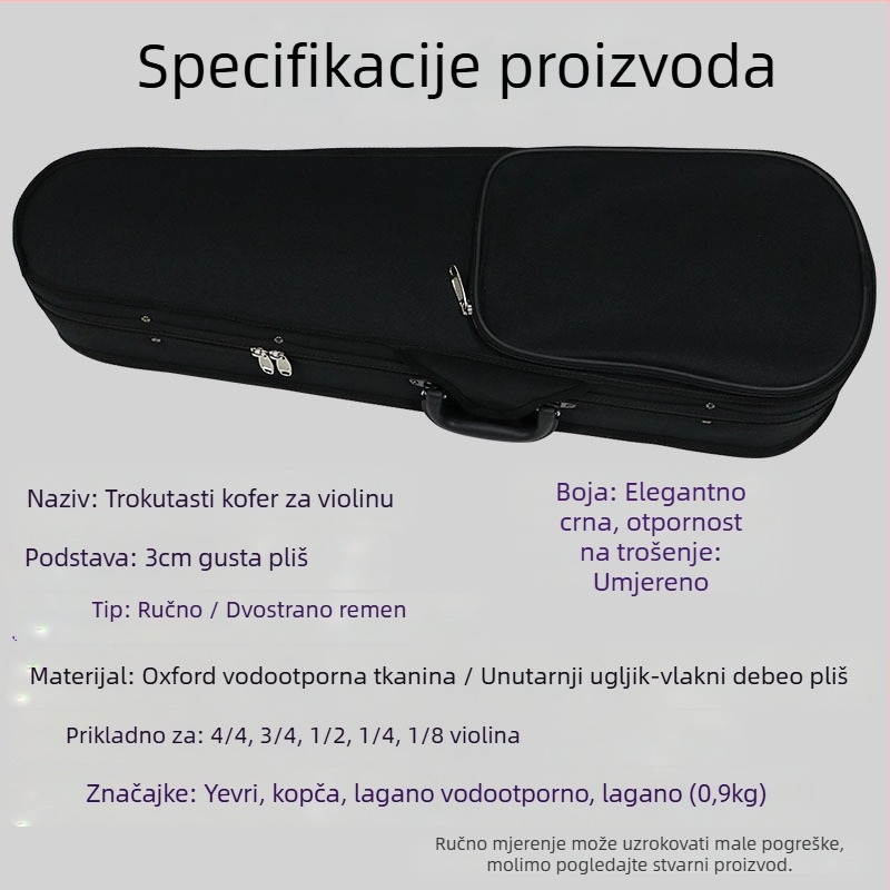 Futrola za violinu, Oxford tkanina, lagano tijelo, tvrda kartonska ambalaža, brend Only Erlene