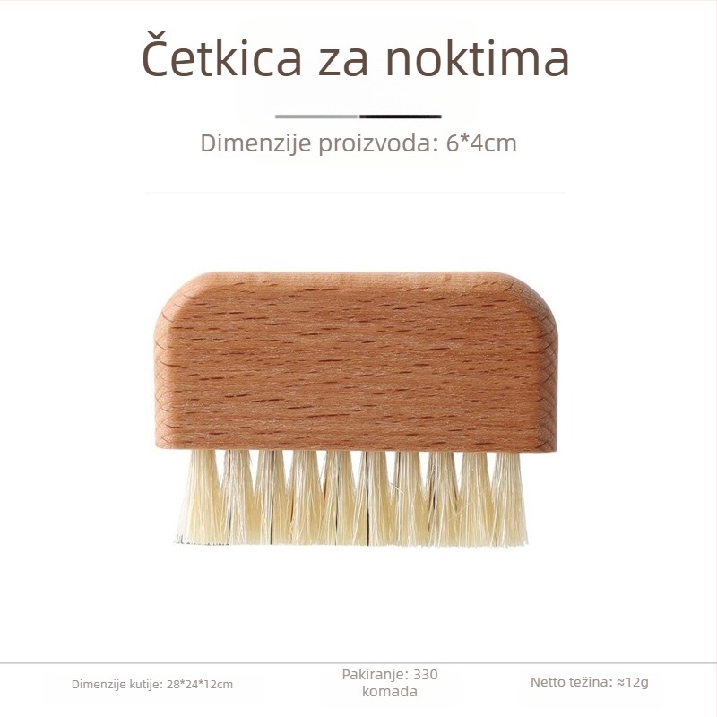 Kist za nokte od masivnog drveta s svinjskim dlakom za čišćenje proreza i površina, 15 g, Wangshe