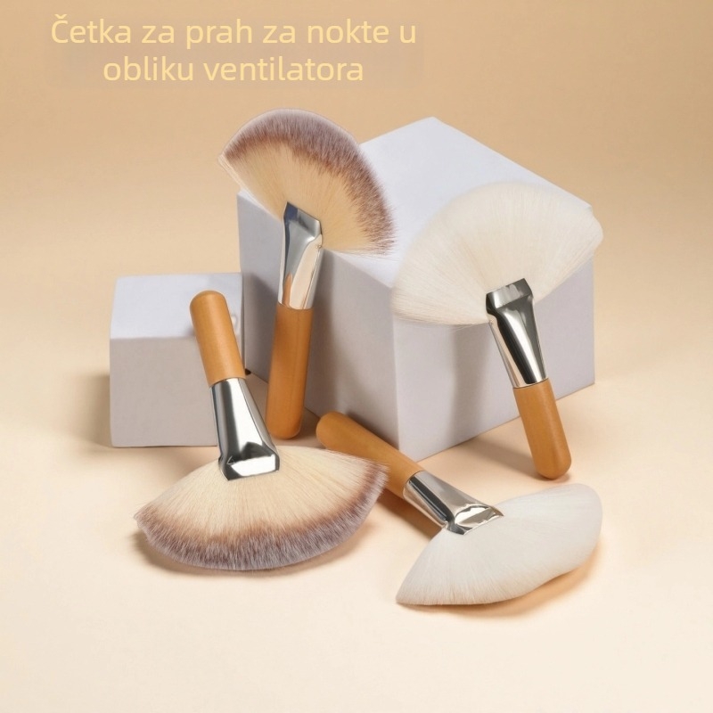 Četkica za prašinu za nokte s mekanim vlaknima, kratka drška, kompaktna i prijenosna za čišćenje prašine
