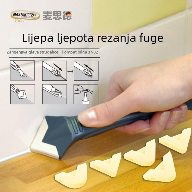 Špatula za ljepilo od stakla – višenamjenski alat za nanošenje i struganje ljepila za staklo, tijelo od silikona, Masterproof/Masterd.