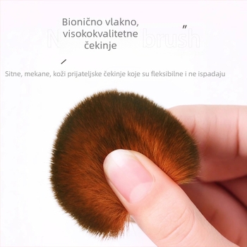 Kvadratna izvlačna četkica za puder, sintetička vlakna, plastična drška, prijenosna