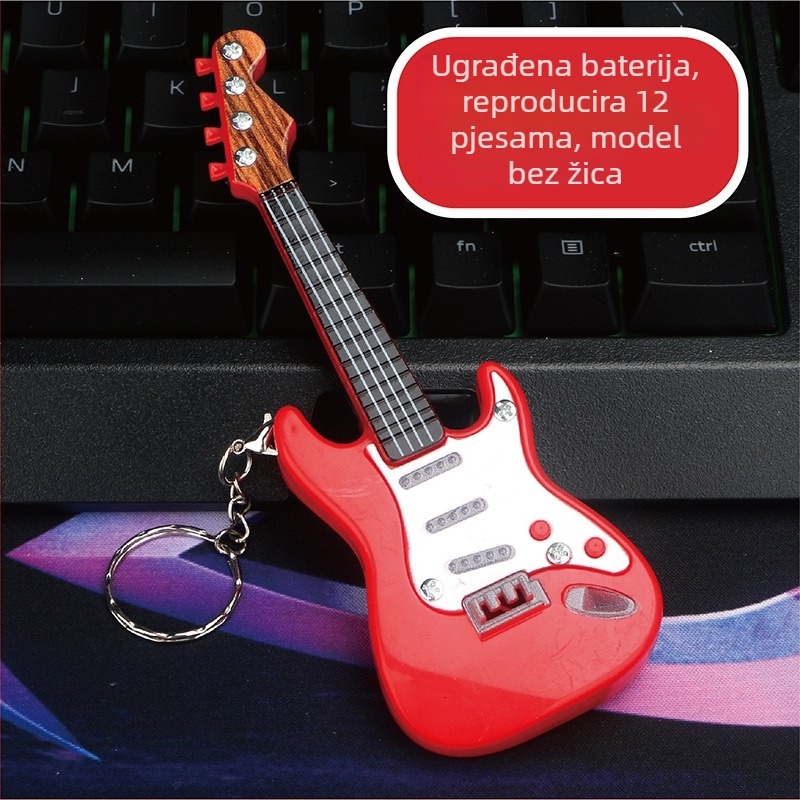 Benefit mala električna gitara privjesak, plastika, klasični stil, poklon spreman