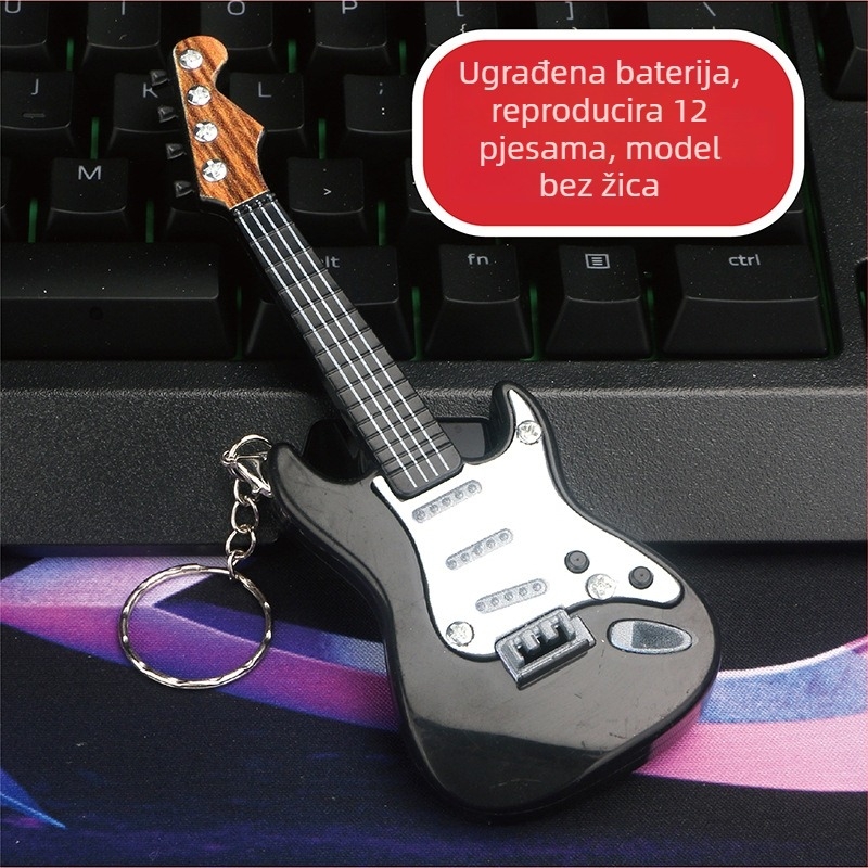 Benefit mala električna gitara privjesak, plastika, klasični stil, poklon spreman