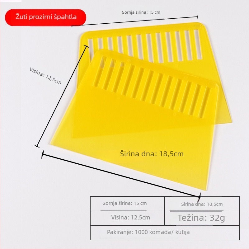 Zadebljana škraper oštrica — bijela prozirna plastična, model: White Transparent Scraper; pogodno za tapete, struganje boje, unutarnju dekoraciju, rezanje tijesta