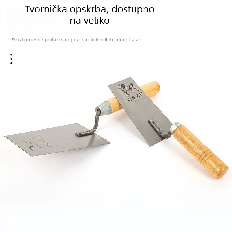 Murarska lopatica s drvenom drškom za žbukanje i građevinske radove