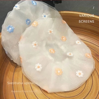 Dvostruka kapa za tuširanje, vodootporna kapa za njegu kose, PVC, crtani stil, univerzalna primjena