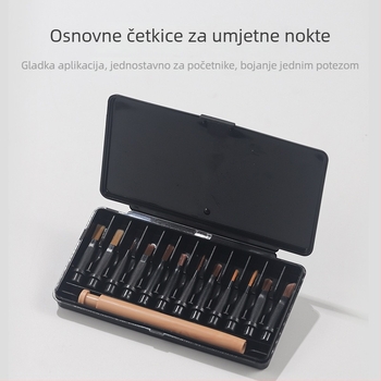 Set četkica za nokte s zamjenjivim vrhovima za crtanje linija, boje i graviranje | prijenosna plastična drška