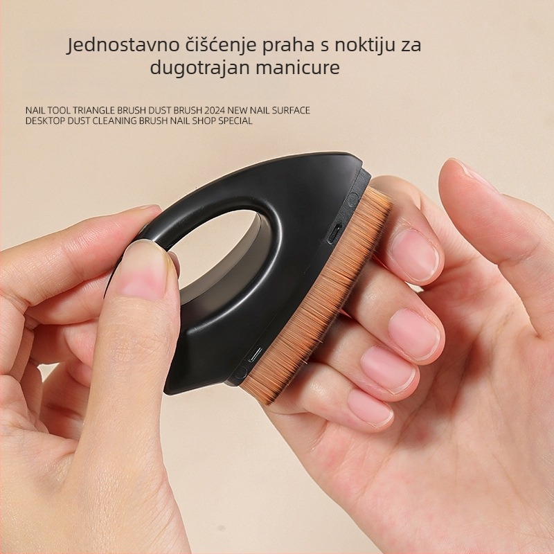 Četka za prašinu za pripremu noktiju, trokutasta glava, ručna, za uklanjanje finog prašine u noktnoj umjetnosti