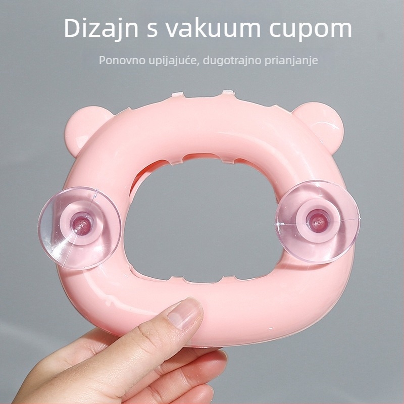 Držač četkica za zube za zid s usisnom čašom, montaža bez bušenja, PP materijal