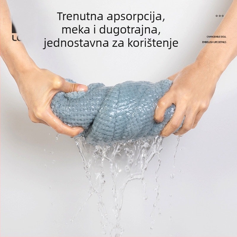 Kapa za sušenje kose za žene, mikrovlakno, 150D, 80–99 g, izšivano, šavovi, obična tkanina