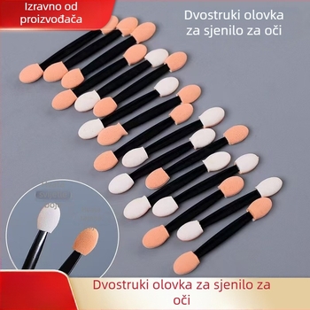 Dvostrani alat za sjenilo za oči - dvostrana četkica i spužvasti štapić, spužvasti puder, osnovna ambalaža; Marka Jia Chuang; Podrijetlo Shandong; Materijal Plastika.