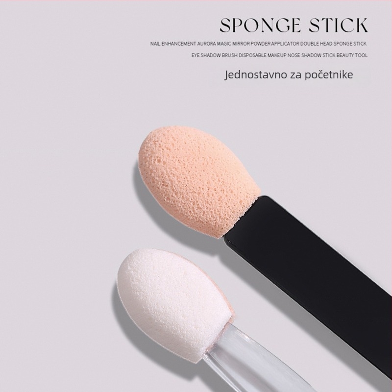 Dvostrani alat za sjenilo za oči - dvostrana četkica i spužvasti štapić, spužvasti puder, osnovna ambalaža; Marka Jia Chuang; Podrijetlo Shandong; Materijal Plastika.