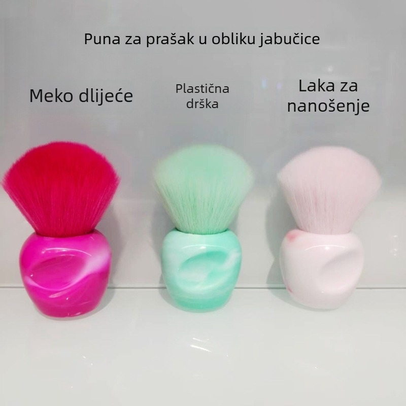 Četkica za puder i rumenilo, sintetičko vlakno, plastična drška, prijenosna, duljina vlasi 45, ukupna duljina 8 cm, 1 kom