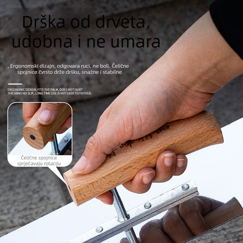 Lufeng zakrivljena špachtla od nehrđajućeg čelika, ojačana, za gletanje i žbukanje, gradnja/dekoracija