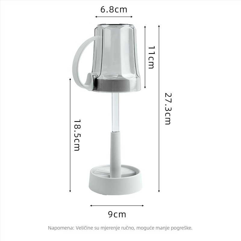 Držač za četkicu s drškom, prašnjela čašica za ispiranje, odvojivi i perivi skladišni stalak — plast, paket 72 kom