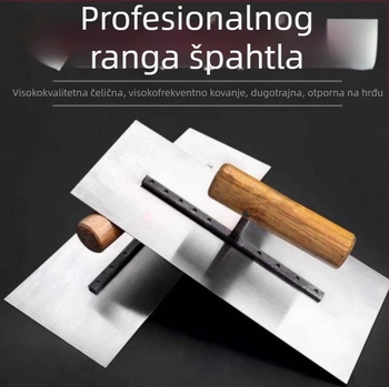 Malterska špatula s drvenom drškom i nehrđajućom čeličnom oštricom, debljina 0,5, Haokai