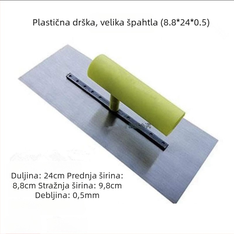 Malterska špatula s drvenom drškom i nehrđajućom čeličnom oštricom, debljina 0,5, Haokai