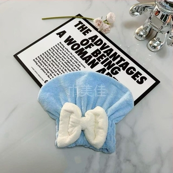 Kapa za sušenje kose od baršuna s mašnicom, princeza stil, mekana i upijajuća, 150D vlakna, prilagodljivo, Tissue beauty, 80–99 g