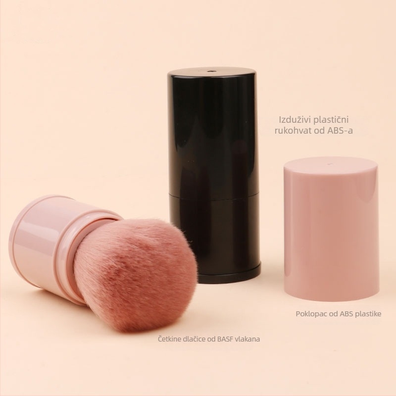 Četkica za puder, sintetička vlakna, plastična drška, prijenosna, pakiranje u kutiji, 1 set