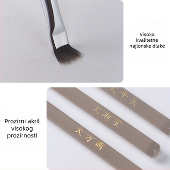 3-djelni set akrilnih četkica za nokte s dugim držalom – alati za gel-manikuru
