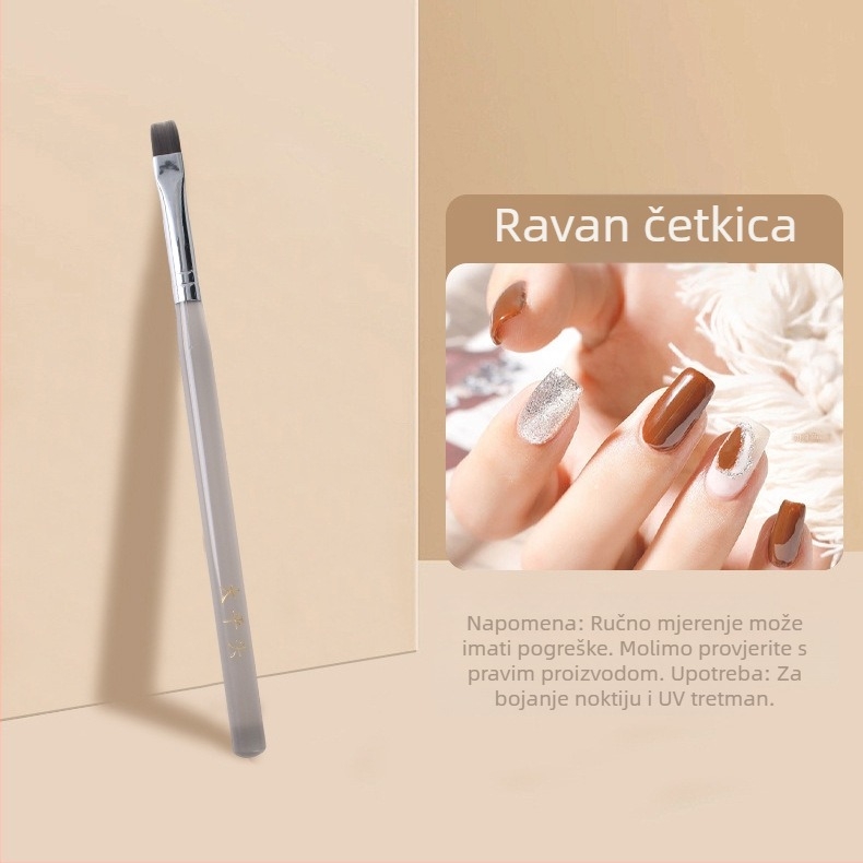 3-djelni set akrilnih četkica za nokte s dugim držalom – alati za gel-manikuru