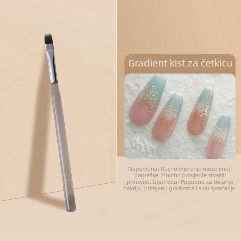 3-djelni set akrilnih četkica za nokte s dugim držalom – alati za gel-manikuru