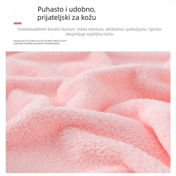 Šešir za sušenje kose, superupijajući koralni flis, crtani stil, težina iznad 100 g, brenda Card love ya, za opću upotrebu