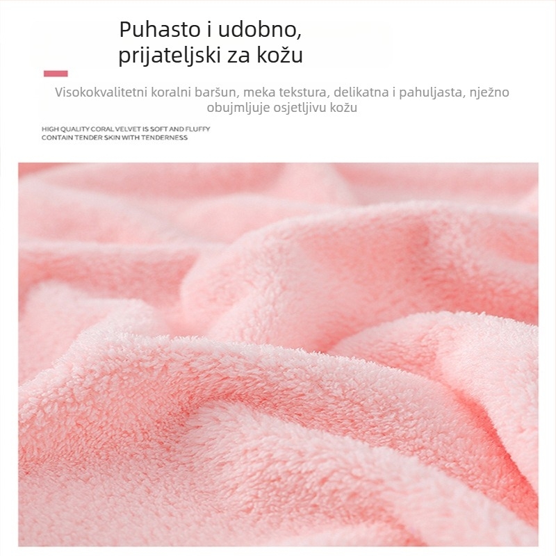 Šešir za sušenje kose, superupijajući koralni flis, crtani stil, težina iznad 100 g, brenda Card love ya, za opću upotrebu