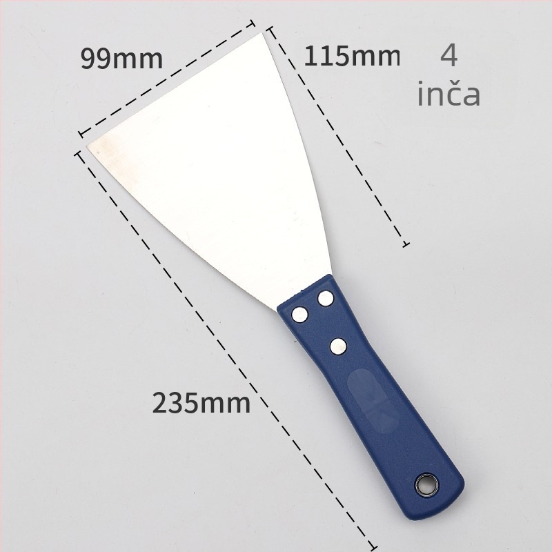 Špatula za kit s nehrđajućim čelikom, produžena debela oštrica za bojanje i čišćenje