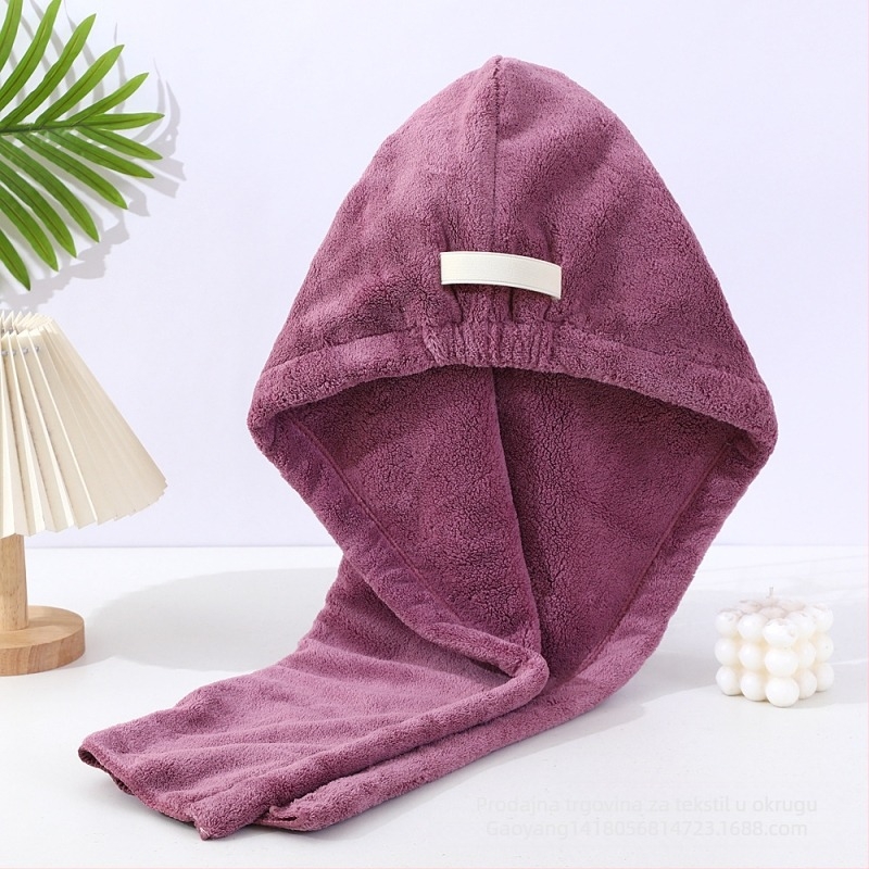 Kapa za sušenje kose od koralnog velura, debela, bez ispadanja dlake, apsorbirajuća, brzo suši