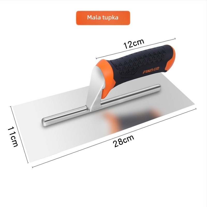 FINDER spatula za kit s zubom za pločice, oštrica od čelika 50#, plastična drška