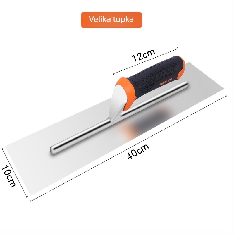 FINDER spatula za kit s zubom za pločice, oštrica od čelika 50#, plastična drška
