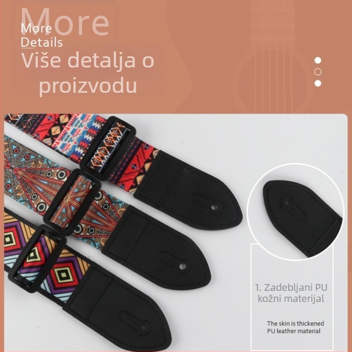 5 cm izvezeni remen za gitaru