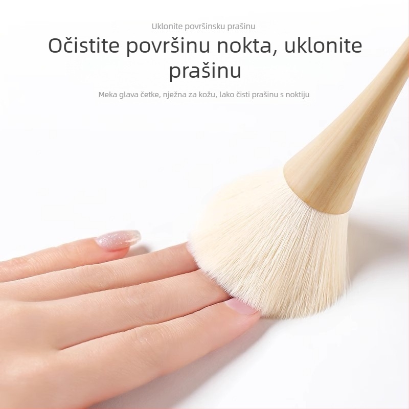Četkica za prašinu noktiju s dugom drškom i mekanim dlačicama za čišćenje noktiju