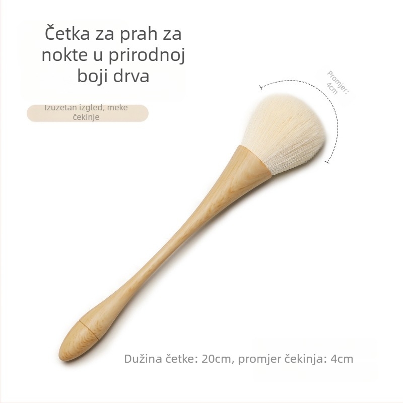 Četkica za prašinu noktiju s dugom drškom i mekanim dlačicama za čišćenje noktiju