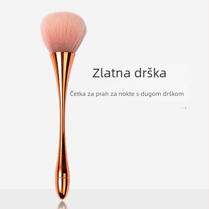 Četkica za prašinu noktiju s dugom drškom i mekanim dlačicama za čišćenje noktiju