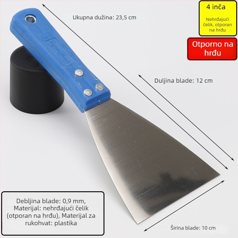 Špatula za malter s plastičnom ručkom od nehrđajućeg čelika, serija putty knife, za bojanje i obnovu