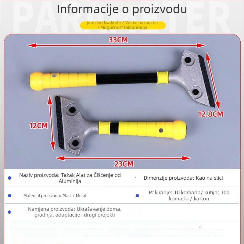 Teška špatula za kit s aluminijskom glavom, za glaziranje, čišćenje i višestruku dekorativnu primjenu