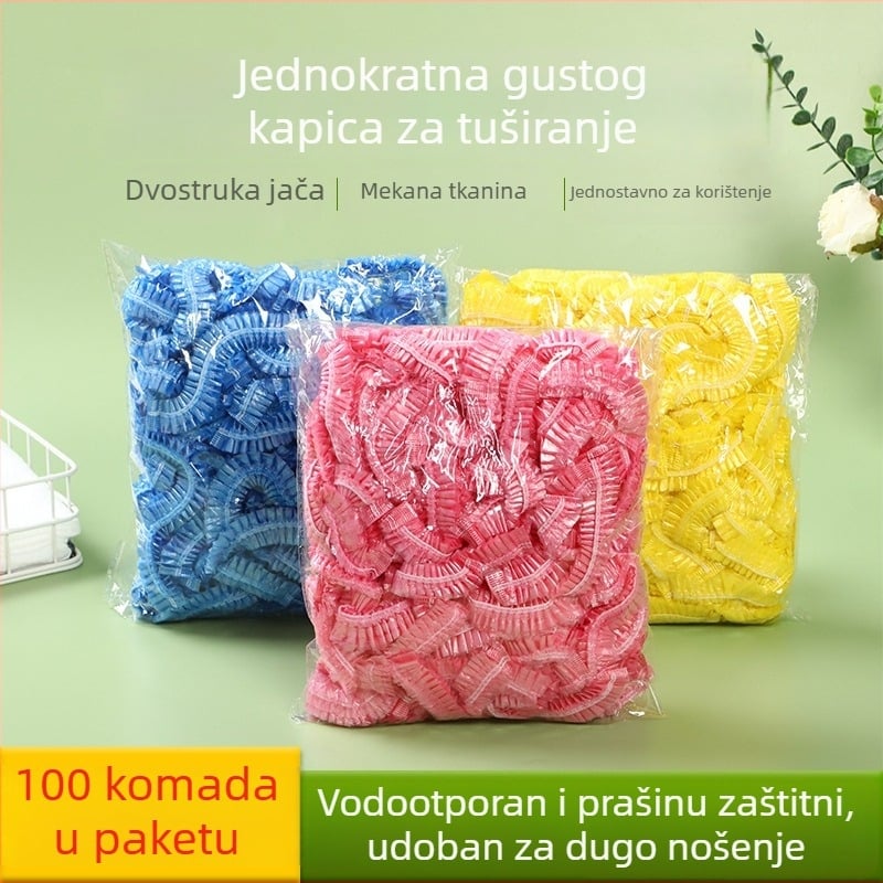 Jednokratna kapa za tuširanje, PE, za frizersku/kućnu/hotel upotrebu, jednokratna upotreba, mogućnost prilagodbe