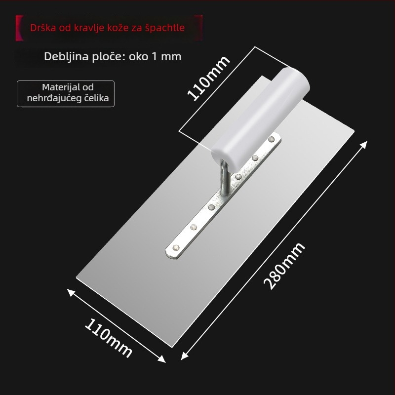 Kemaixin žbukerska šparatela s držalom od teleće tetive, ravna oštrica, duljina 280–330 mm, debljina 1.1 mm