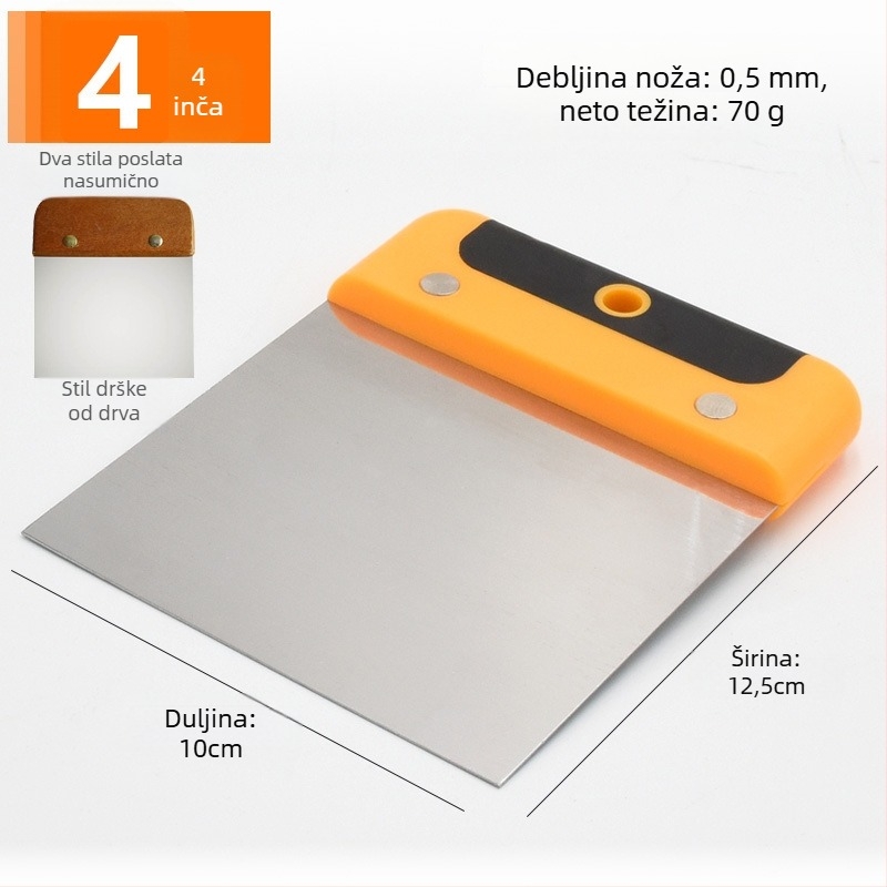 Nerđajući čelik: škraper, alat za žbukanje i spatula za automobilsku opremu