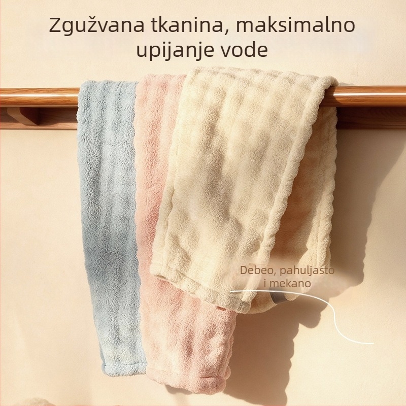 Kapa za sušenje kose od koralnog fleesa, ultra upijajuća i brzo suši, jednodjelni dizajn, za žene i odrasle, višekratna uporaba