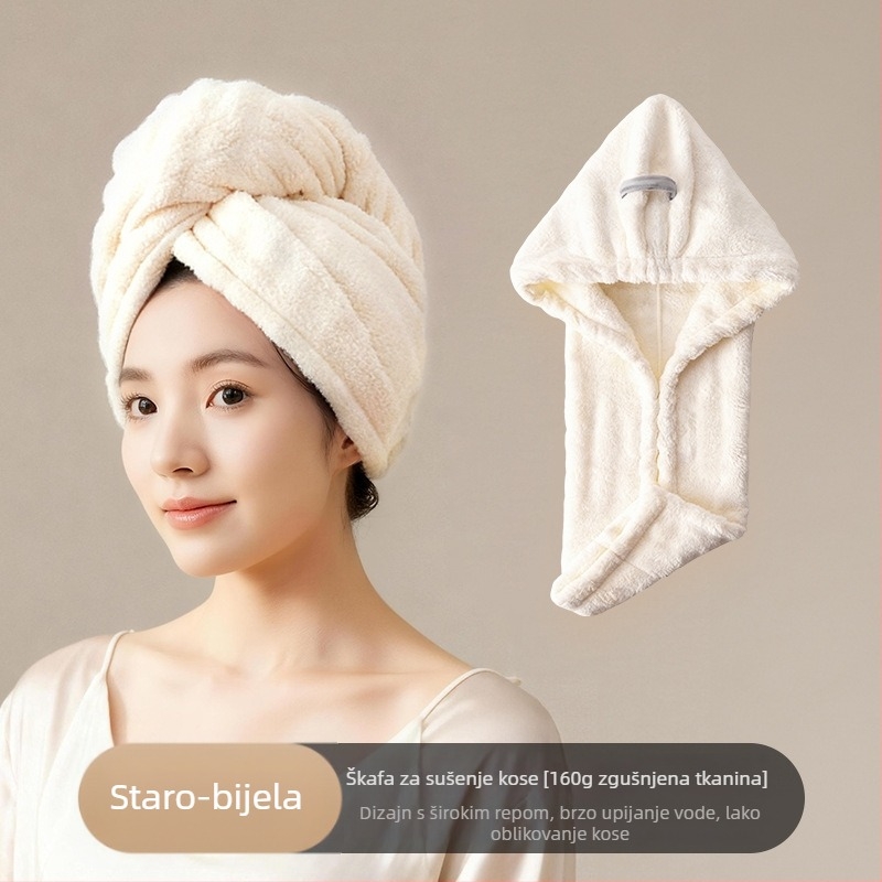 Kapa za sušenje kose od koralnog fleesa, ultra upijajuća i brzo suši, jednodjelni dizajn, za žene i odrasle, višekratna uporaba