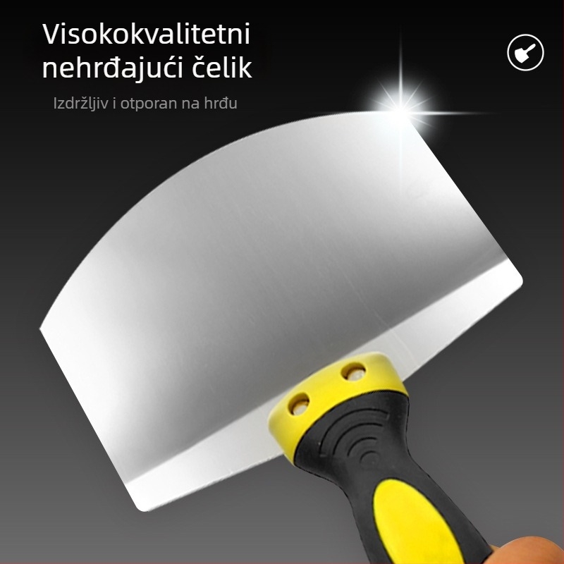 Nehrđajući čelični pladanj za žbukanje s lukastim gornjim dozačem, za žbukanje i postavljanje pločica