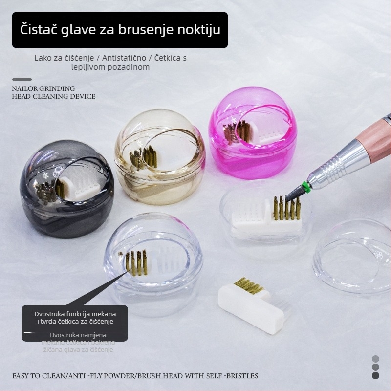Četka za čišćenje glave poliranja noktiju, dvostruka uporaba: meka i tvrda bakrena žičana četka, plastična konstrukcija; neto sadržaj 288; kategorija: alati za poliranje površine noktiju