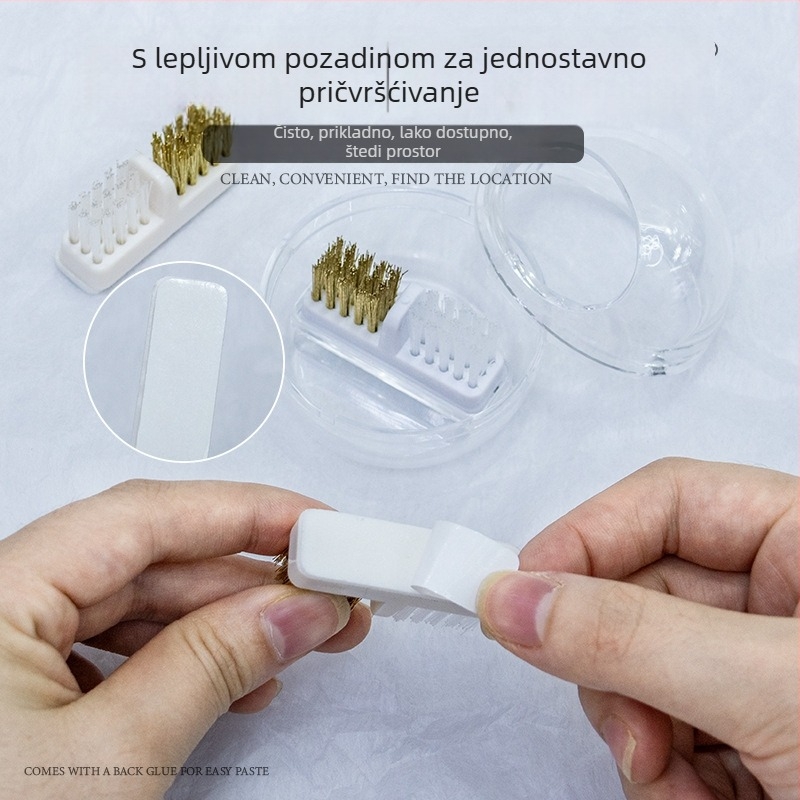 Četka za čišćenje glave poliranja noktiju, dvostruka uporaba: meka i tvrda bakrena žičana četka, plastična konstrukcija; neto sadržaj 288; kategorija: alati za poliranje površine noktiju
