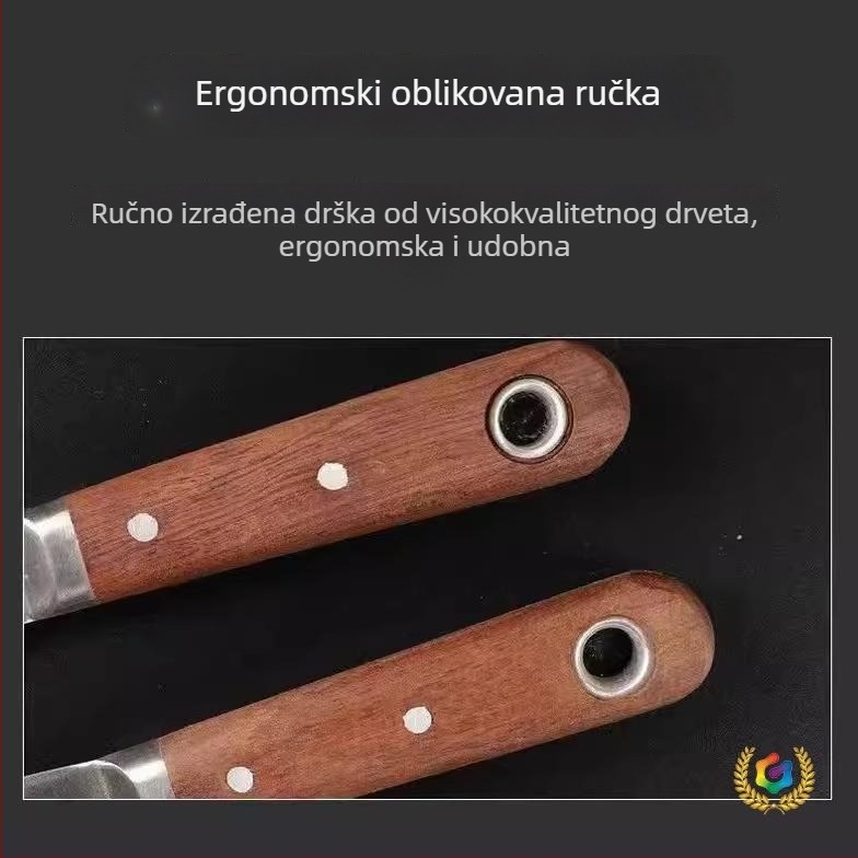 Set alata za bojanje – drvena drška i čelična glava, nehrđajući čelik, četiri komada, alat za odmrzavanje