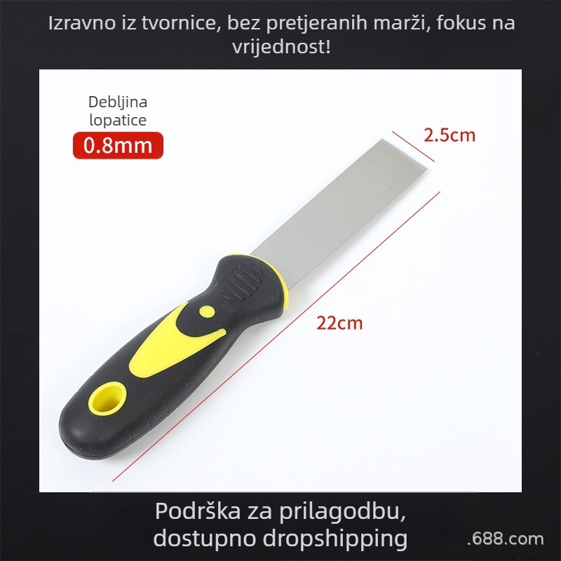 Debela špatula od nehrđajućeg čelika, trokutasti tip, alat za struganje i izravnavanje zidova