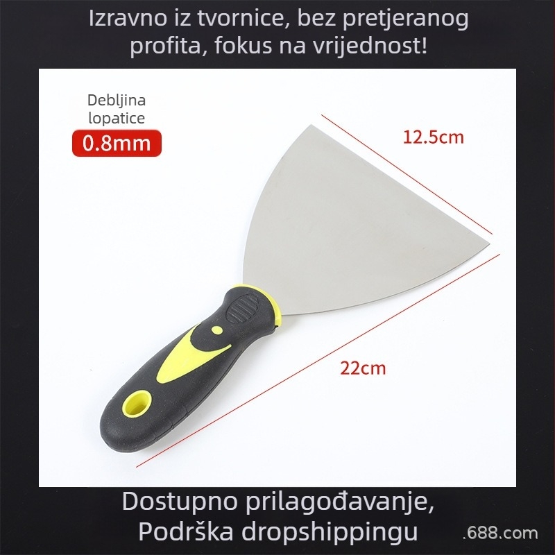 Debela špatula od nehrđajućeg čelika, trokutasti tip, alat za struganje i izravnavanje zidova