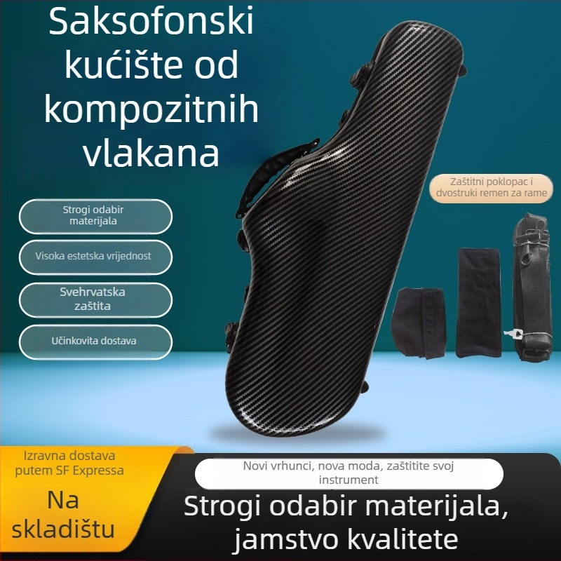Saksofon futrola – ABS+PC konstrukcija, Sanson branda, vodootporna i otporna na habanje, naramenica s jastukom zraka
